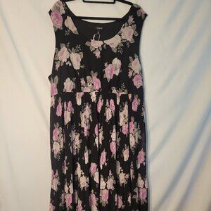 Torrid size 4 plus midi dress with pleated skirt